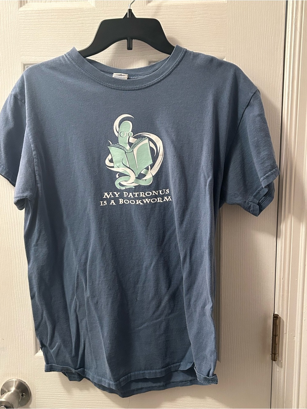 Gildan Blue Bookworm Graphic Short Sleeve Tee